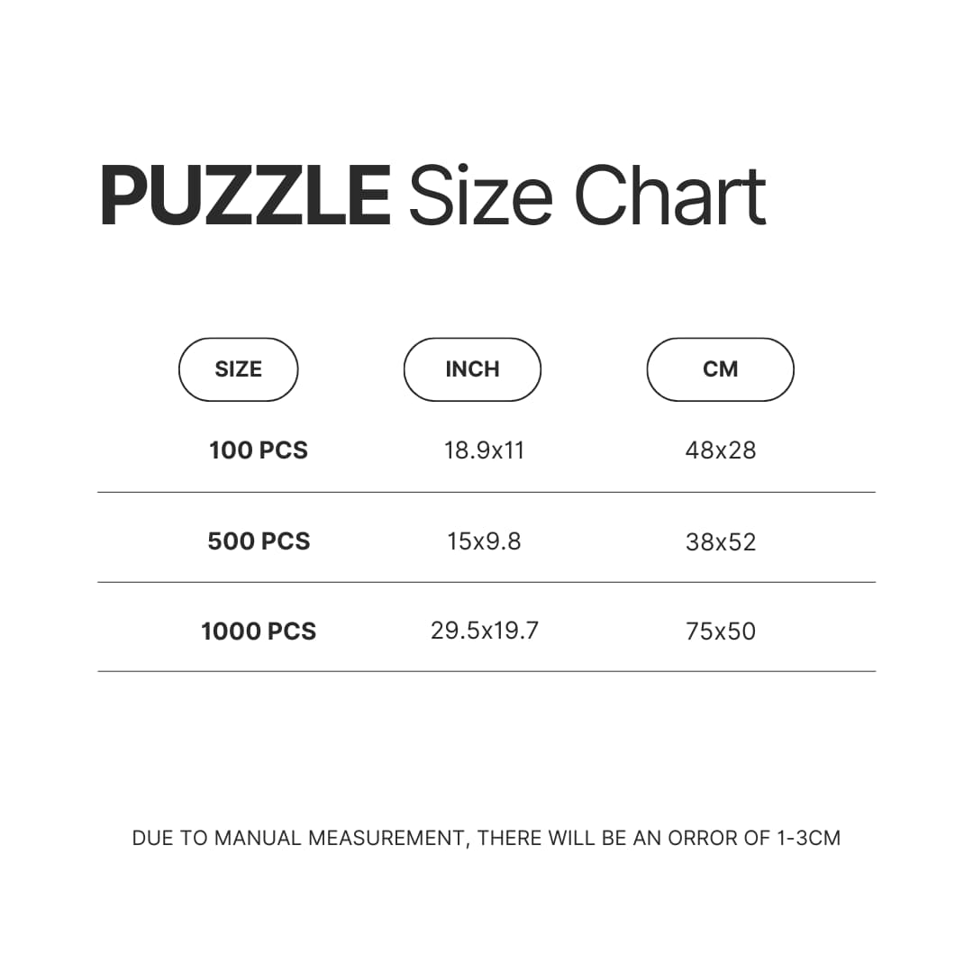 Puzzle Size Chart - Subnautica Store