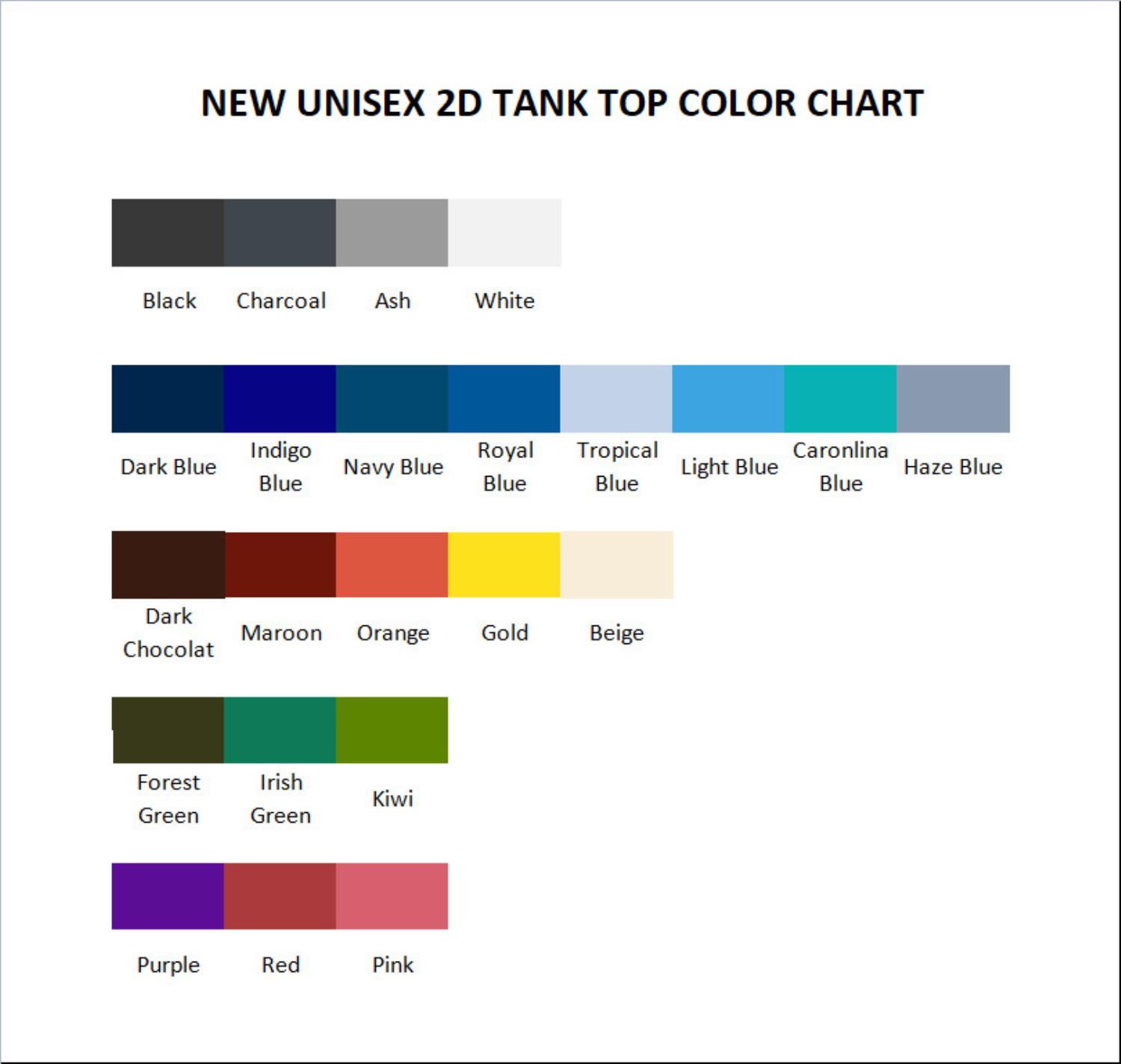 tank top color chart - Subnautica Store