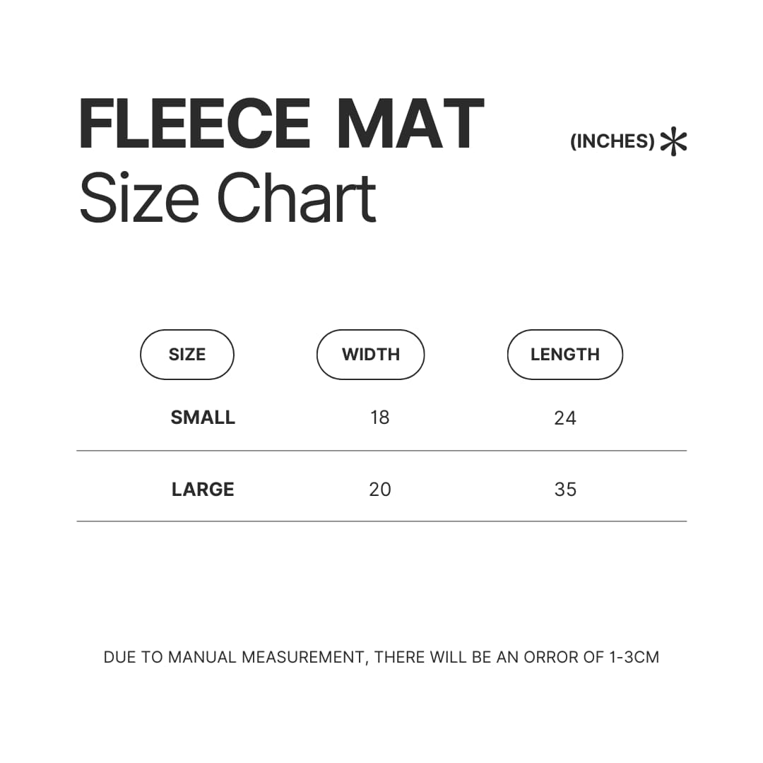 Fleece Mat Size Chart - Subnautica Store